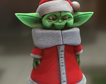 Santa Grogu, Grinch, Angel Ornament - Handcrafted Holiday Decoration