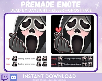 Premade Ghost Face Heart Dead by Daylight Emote Instant Download