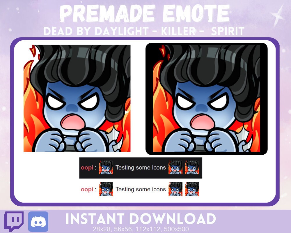 Premade Spirit Dead by Daylight Killer Emote Instant Download