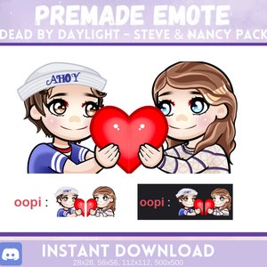 Premade Steve and Nancy Dead by Daylight Survivor Emote Pack Instant Download