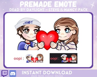 Premade Steve and Nancy Dead by Daylight Survivor Emote Pack Instant Download