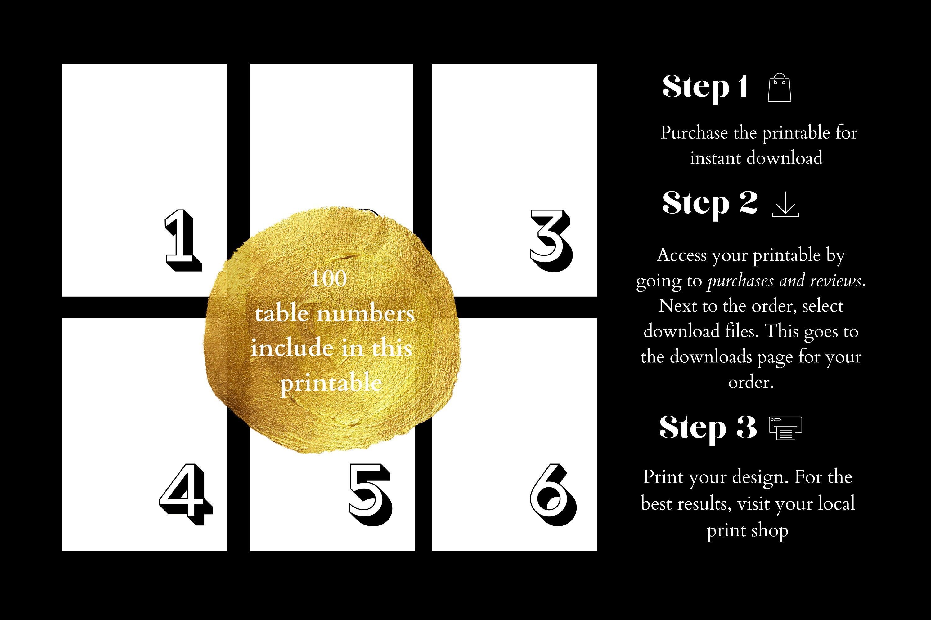 STANDARD Printable Table Number | Moderne Tischnummer | A6 Digital ...