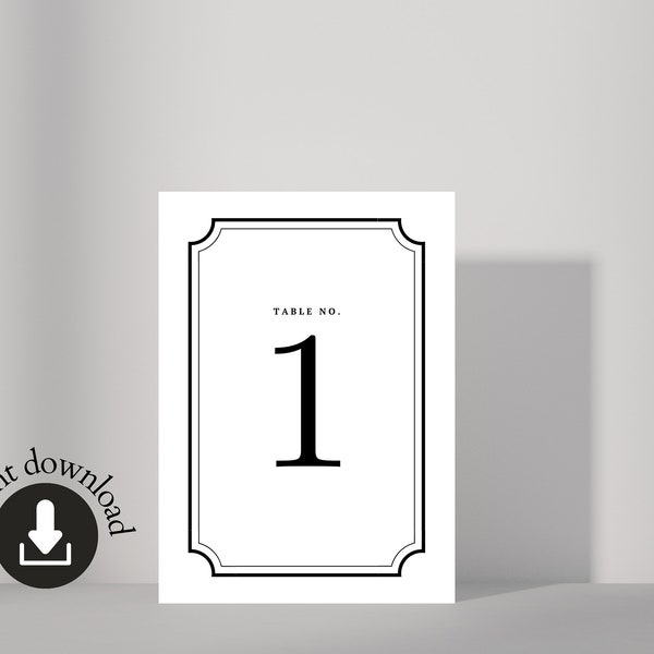 BOOKISH Printable Table Number | Moderne Tischnummer | A6 Digital Download | Table Decor | Minimal Wedding Table Numbers | DIY Event Decor