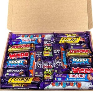 Personalizowany batonik czekoladowy Cadbury, słodki prezent w pudełku, wybór słodyczy, urodziny, Boże Narodzenie, bukiet, prezent, przyjęcie niespodziankowe