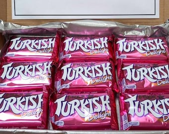 Personalised Turkish Delight Chocolate Hamper Box. Birthday Gift Christmas Present Confectionary Selection Treat. Multiple Bar Party Box.