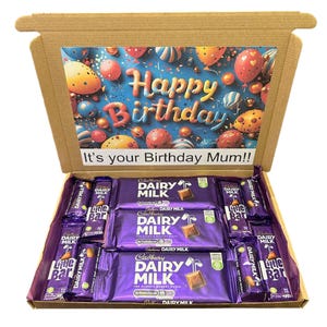Milchschokoladenbox Geschenkkorb, personalisierte Nachricht, ideales Geschenk für Geburtstage, Weihnachten, Valentinstag, Mutter- und Vatertag