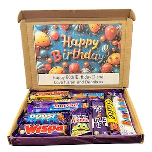 Personalised Cadbury Chocolate Bar Sweet Gift Box Hamper Selection Confectionary Birthday Valentine Day Bouquet Treat Present Surprise Party