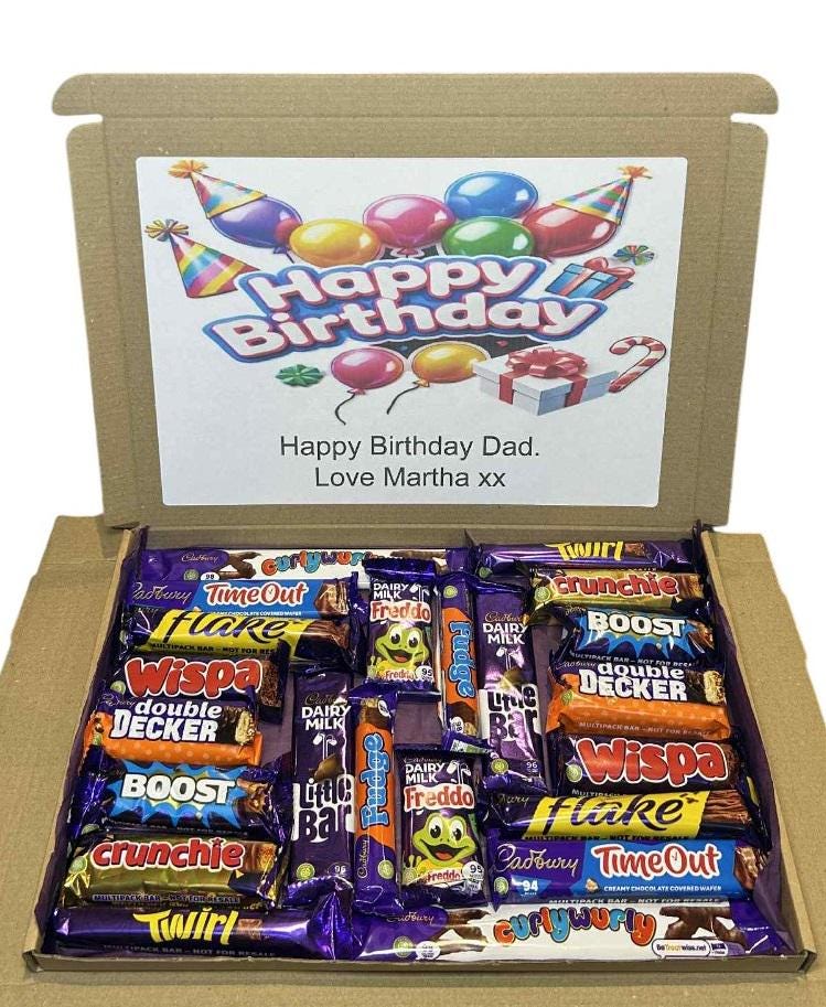 Luxury Chocolate Hamper Gift Box - 24 Assorted Milk Chocolate Bars & Treats For Birthdays, Christmas, Thank You