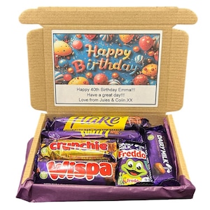 Tablette de chocolat Cadbury personnalisée, boîte cadeau sucrée, sélection de paniers de confiseries, anniversaire de la Saint-Valentin, bouquet de gâteries, cadeau, fête surprise