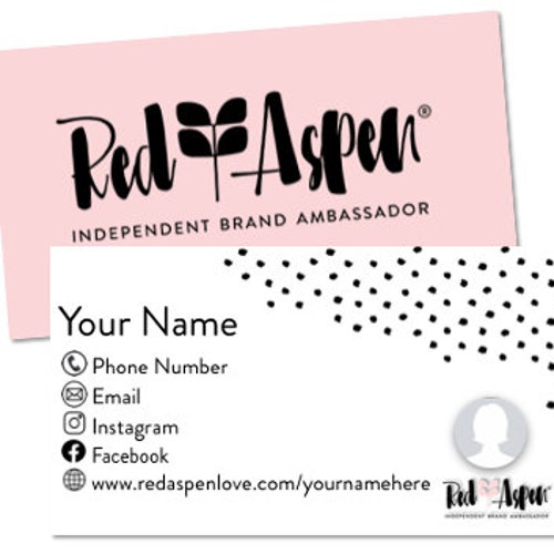 PRINT SHIP PERSONALIZED Red Aspen Business Cards Etsy