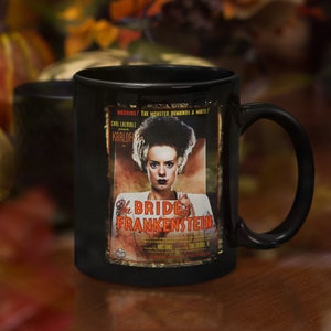 The Bride of Frankenstein Retro Distressed Edge Movie Poster Mug, Bride of Frankenstein Mug, Frankenstein Mug, Bride of Frankenstein Gift