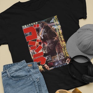 Godzilla 1954 Retro Movie Poster T-Shirt – King of the Monsters Graphic Tee, Gojira Unisex Softstyle Shirt