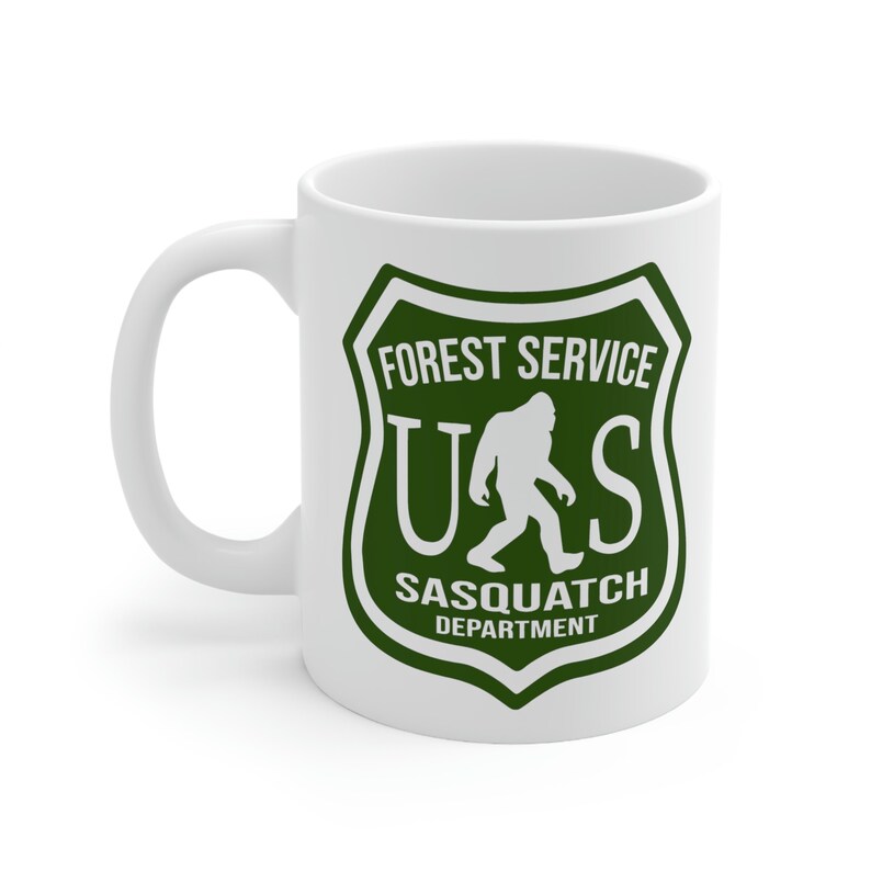Bigfoot - Sasquatch - Forest Service Patch Mug - Sasquatch Lover Mug - Bigfoot Lover Mug - Ceramic Mug 11oz image 3