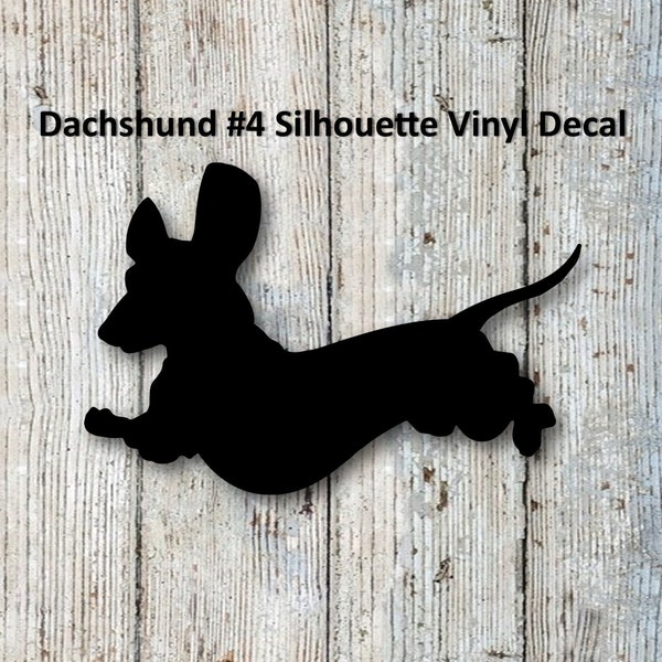 Dachshund Silhouette #4 Vinyl Decal