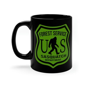 Bigfoot - Sasquatch - Forest Service Patch Mug - Sasquatch Lover Mug - Bigfoot Lover Mug - Ceramic Mug 11oz image 3