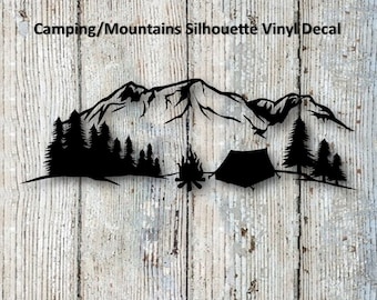 Camping "Camping/Mountains" Vinyl Decal