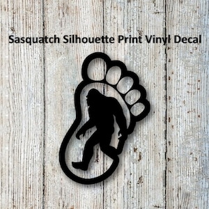 Bigfoot/Sasquatch &quot;Silhouette in Footprint&quot; #2 Vinyl Decal