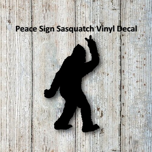 Sasquatch Bigfoot Rock on Flag Funny Diecut Vinyl Window Decal Etsy