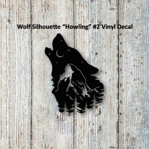 Wolf Silhouette "Howling" #2 Vinyl Decal