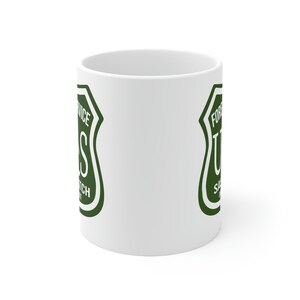 Bigfoot - Sasquatch - Forest Service Patch Mug - Sasquatch Lover Mug - Bigfoot Lover Mug - Ceramic Mug 11oz image 2