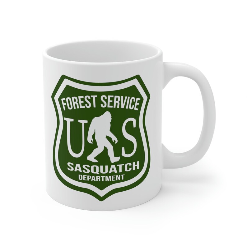 Bigfoot - Sasquatch - Forest Service Patch Mug - Sasquatch Lover Mug - Bigfoot Lover Mug - Ceramic Mug 11oz image 4