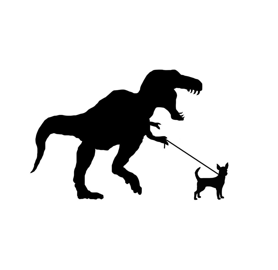 T-Rex Walking Chihuahua #2 Vinyl Decal