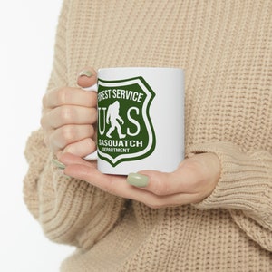 Bigfoot - Sasquatch - Forest Service Patch Mug - Sasquatch Lover Mug - Bigfoot Lover Mug - Ceramic Mug 11oz image 5