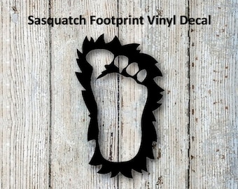 Bigfoot/Sasquatch Footprint Vinyl Decal Bundle. 10 - 3" size, 20 - 4" size, 20 - 5" size. All Black.