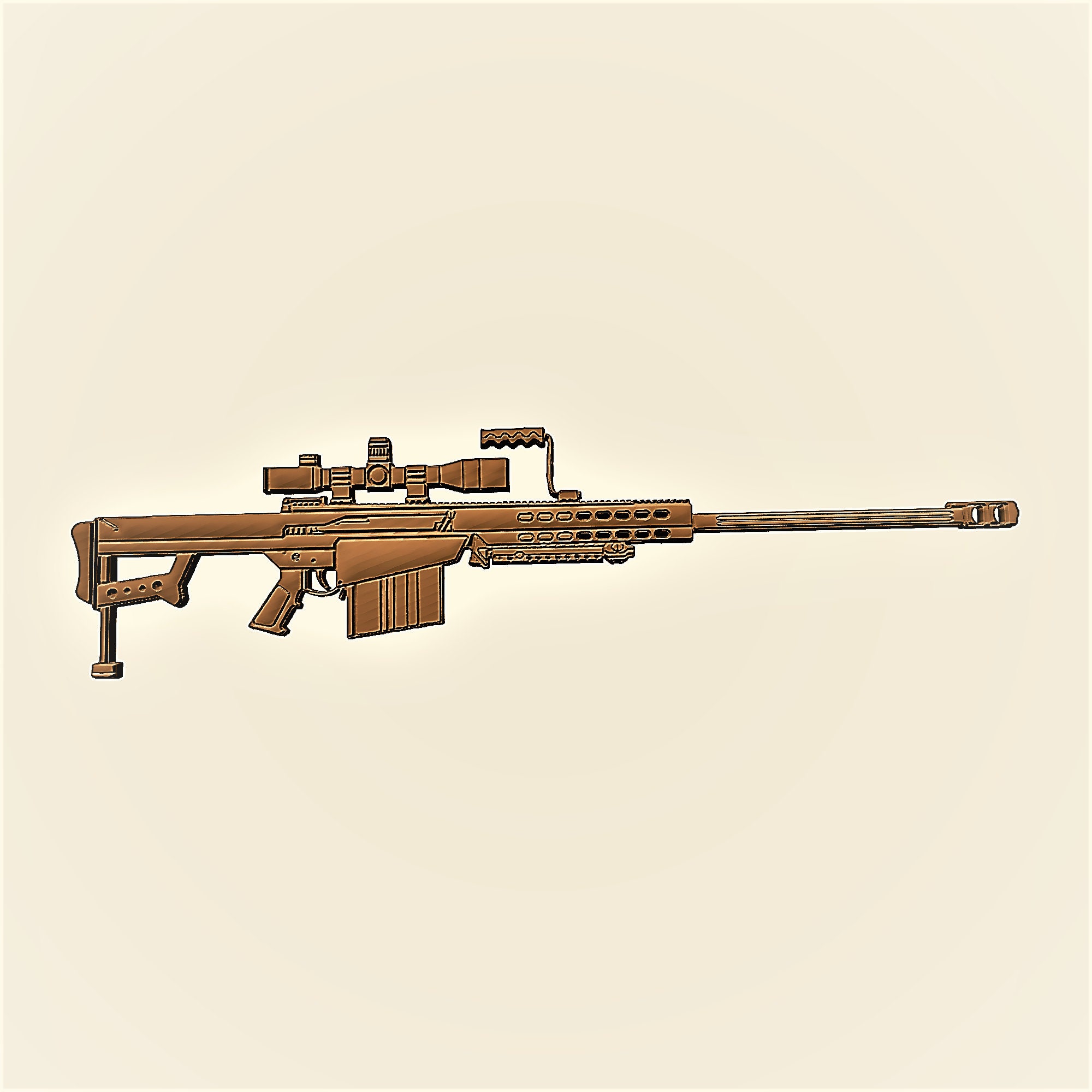 Premium Vector  50cal caliber sniper rifle big gun