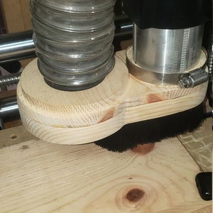 Wooden Dust Boot Design Ver.3 for 65mm spindle or makita router and onefinity cnc 2" or 4"hose