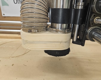 80mm Wooden Dust Boot Design for 80mm spindle  CNC 2" or 4"hose