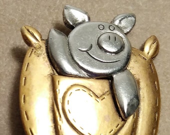 Vintage Wendy's World #7 Cerdo en un broche Poke