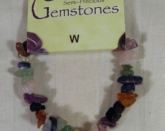Pulsera de piedras semipreciosas genuinas "W"