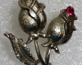 Vintage Mamselle 2 Broche de capullo de flor