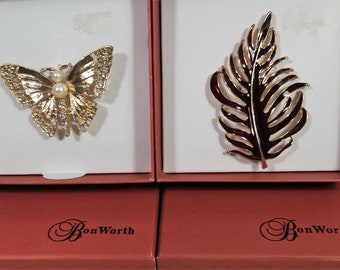 Par de broches Vintage Bon Worth NIB