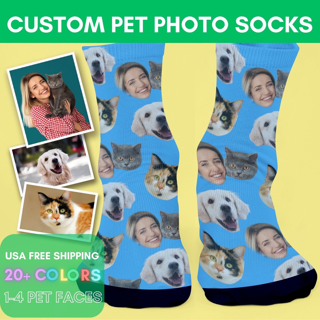 Custom Pet Socks, Customized Socks With Any Photos and Text