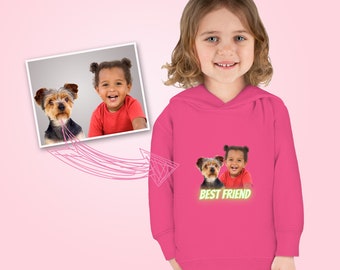 Sudadera con capucha personalizada con foto de mascota para niños pequeños, regalo personalizado para niños