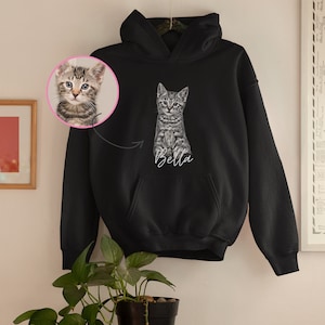 Personalisierter Haustier Sweatshirt Hoodie, Haustier Foto + Name Benutzerdefinierte Hoodie, personalisierter Hoodie Sweatshirt, Thanksgiving Geschenke, Weihnachtsgeschenke