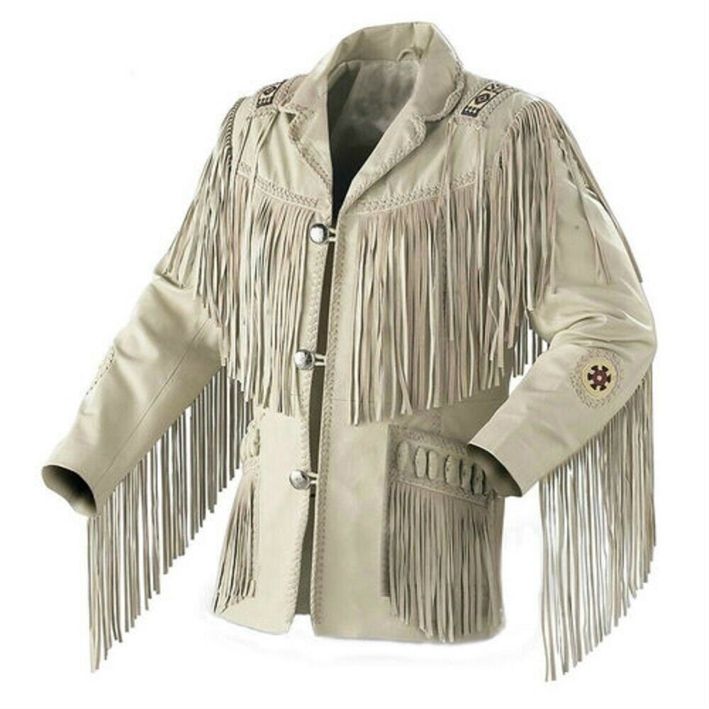 Leather Fringe Jacket Men Vintage - Etsy