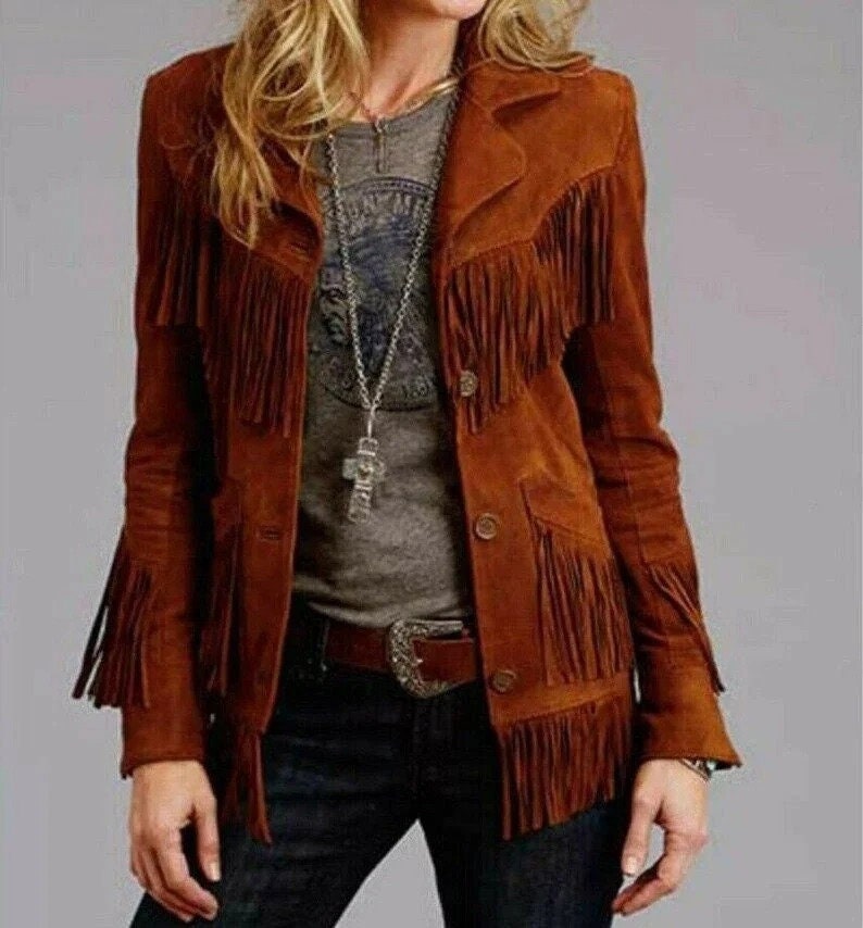 ladies fringe jacket