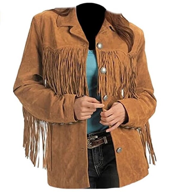 ladies fringe jacket