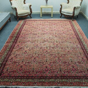 Pink Oversize Rug, 7.6 x 11.6 ft Rug, Oversize Turkish Rug, Vintage Oushak Rug, Handmade Area Rug, Large Rug, Living Room Rug, Anatolian Rug