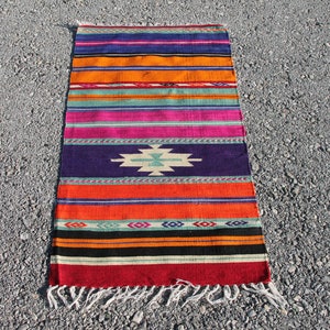 Colorful Striped Kilim, 2.0 x 3.6 ft Rug, Vintage Kilim Rug, Small Boho Rug, Handmade Rug, Bohemian Decor Rug, Vintage Entryway Rug