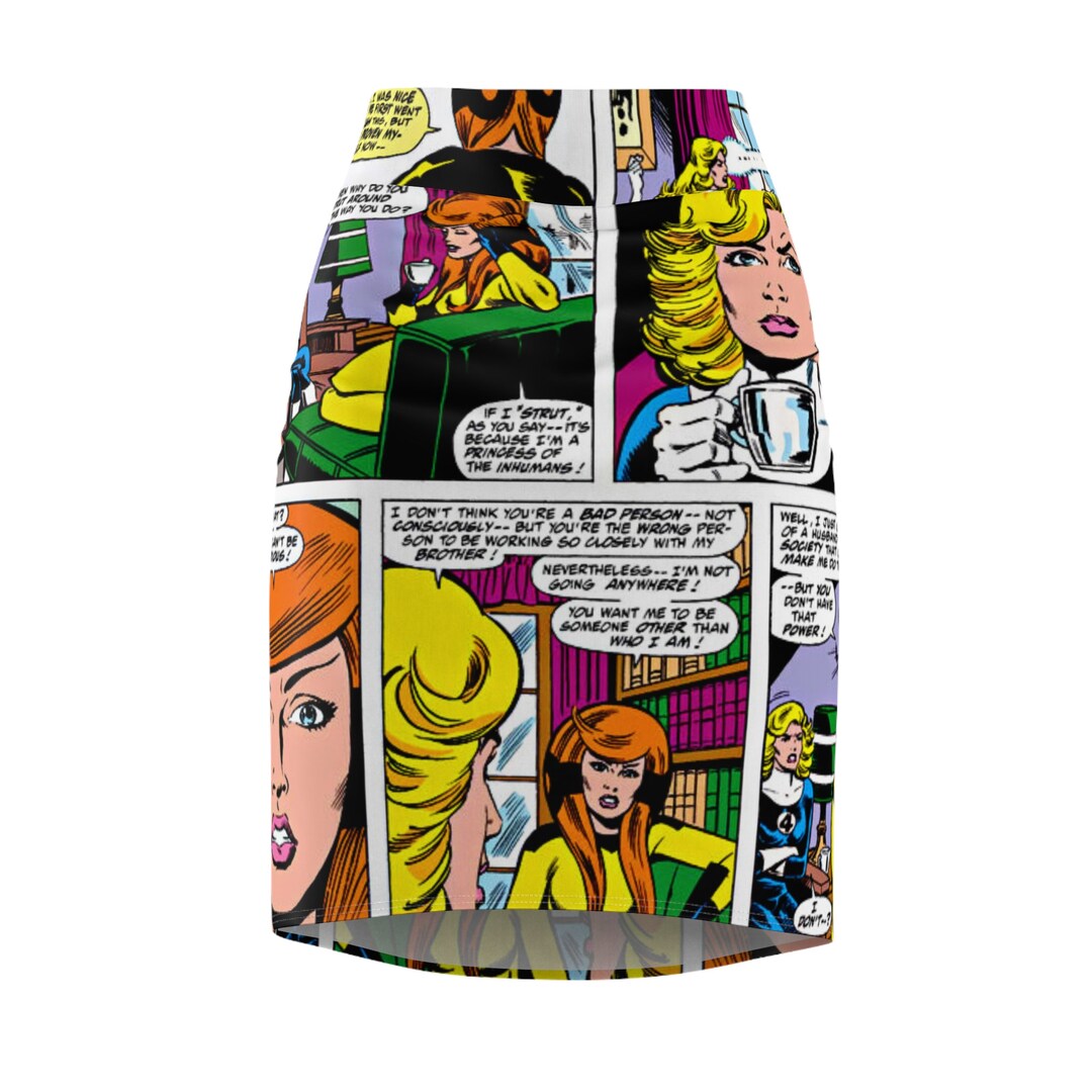 Comic Pop Print Pencil Skirt main image 1