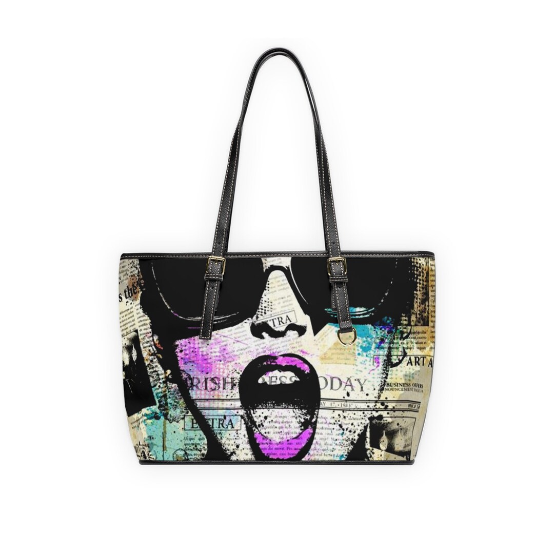 PU Leather Shoulder Bag Magazine Print Shoulder Bag Women's Bag Women's