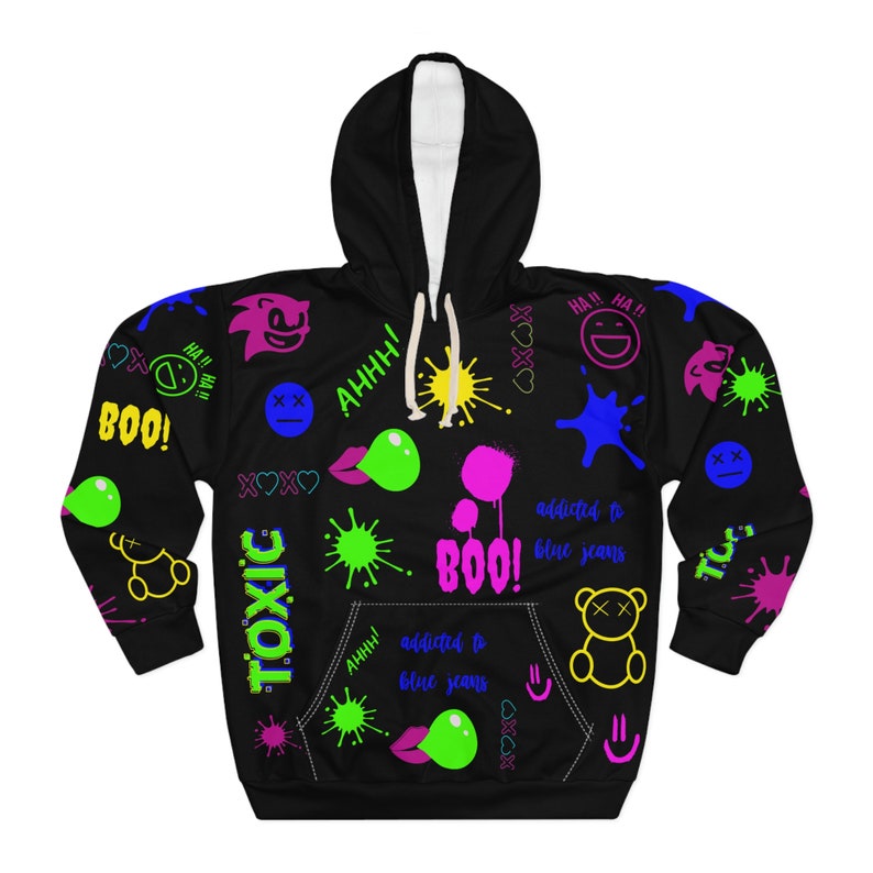 Colorful Paint Drip Abstract Art Hoodie Funny Hoodie Boo Hoodie Halloween Hoodie Scary Face Hoodie Funny Halloween Family Hoodie