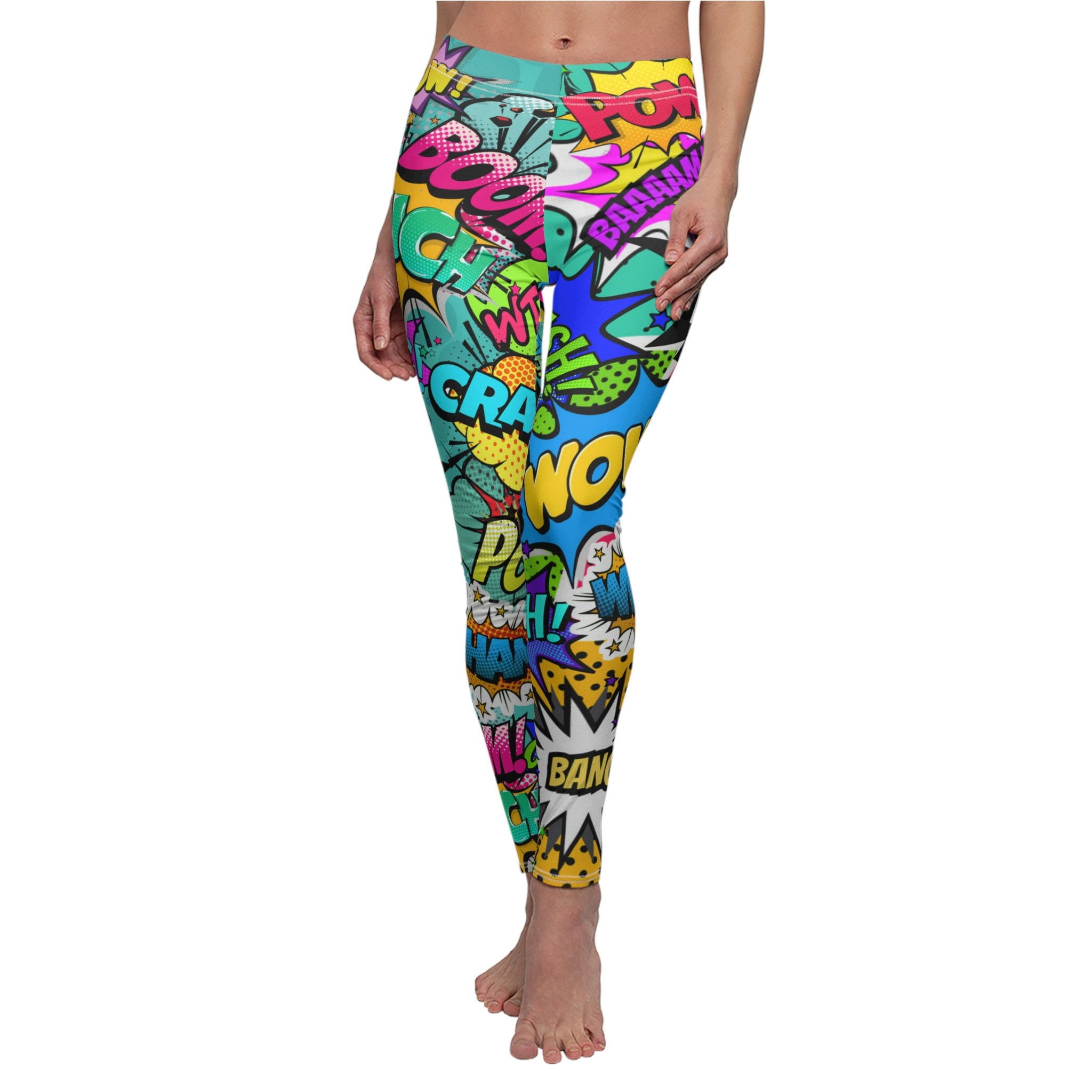 Legging George Talla 4 Con Estampado De Corazones Multicolores Y Gris