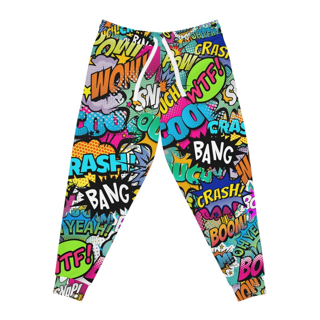 Comic Books Joggers Comic Print Pants Cool Pop Art Joggers Comic Book