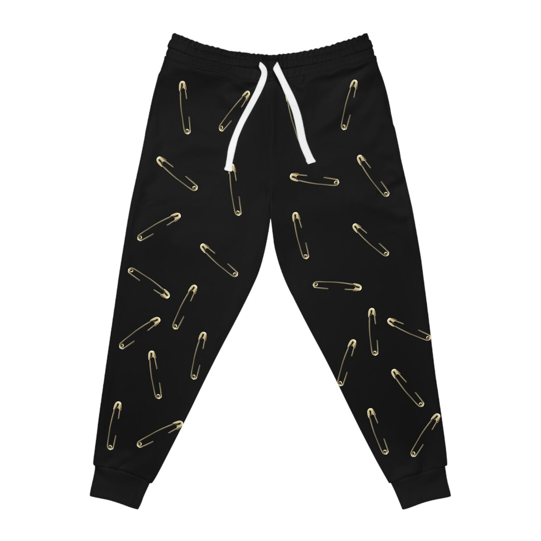 Safety Pin Pants Women's Athletic Joggers Sport Pants Black Sweat Pants
