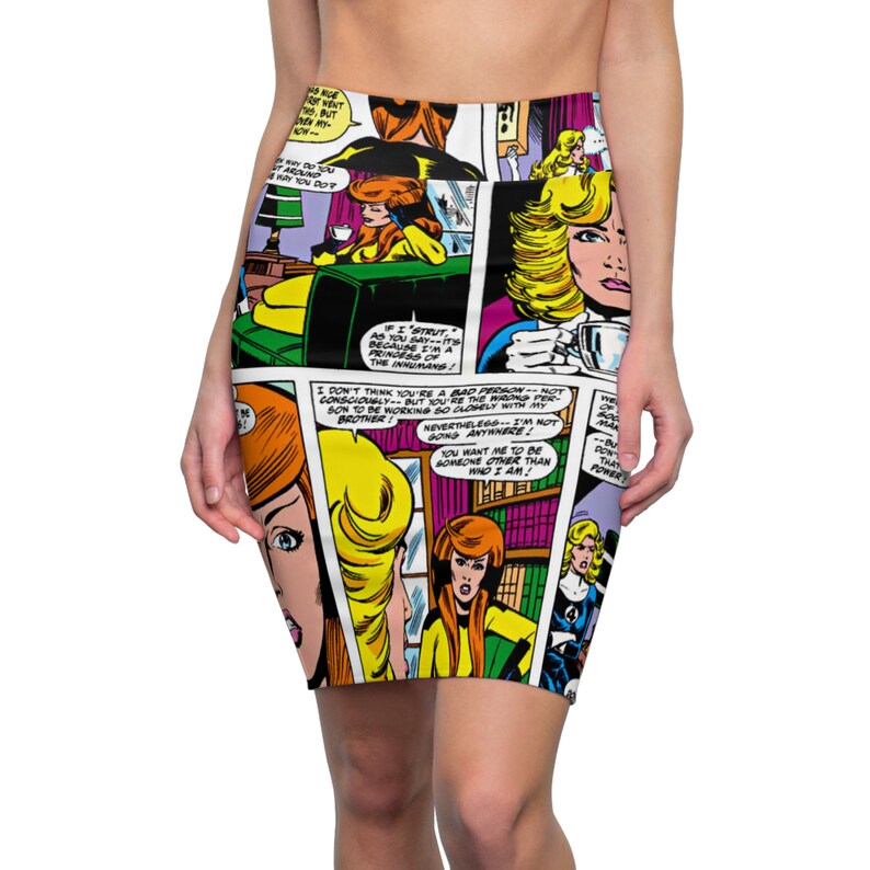 Comic Pop Print Pencil Skirt main image 0